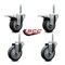 Service Caster 4 Inch Thermoplastic  Rubber Swivel 34 Inch Threaded Stem Caster Set 2 Total Lock Brakes SCC-TSTTL20S414-TPRB-34212-2-S-2 - alternate 2